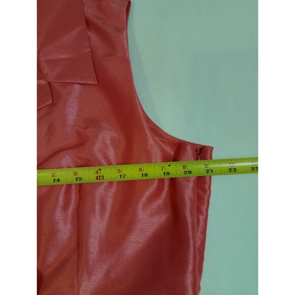 Jessica Howard Sleeveless Pink Satin Wrap Dress Belt Colorblock Hemline size 18 - Picture 13 of 16